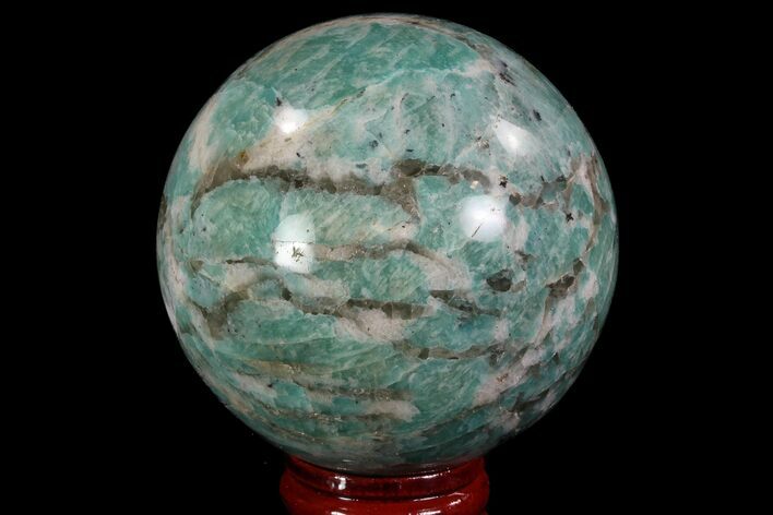 Polished Amazonite Crystal Sphere - Madagascar #78750